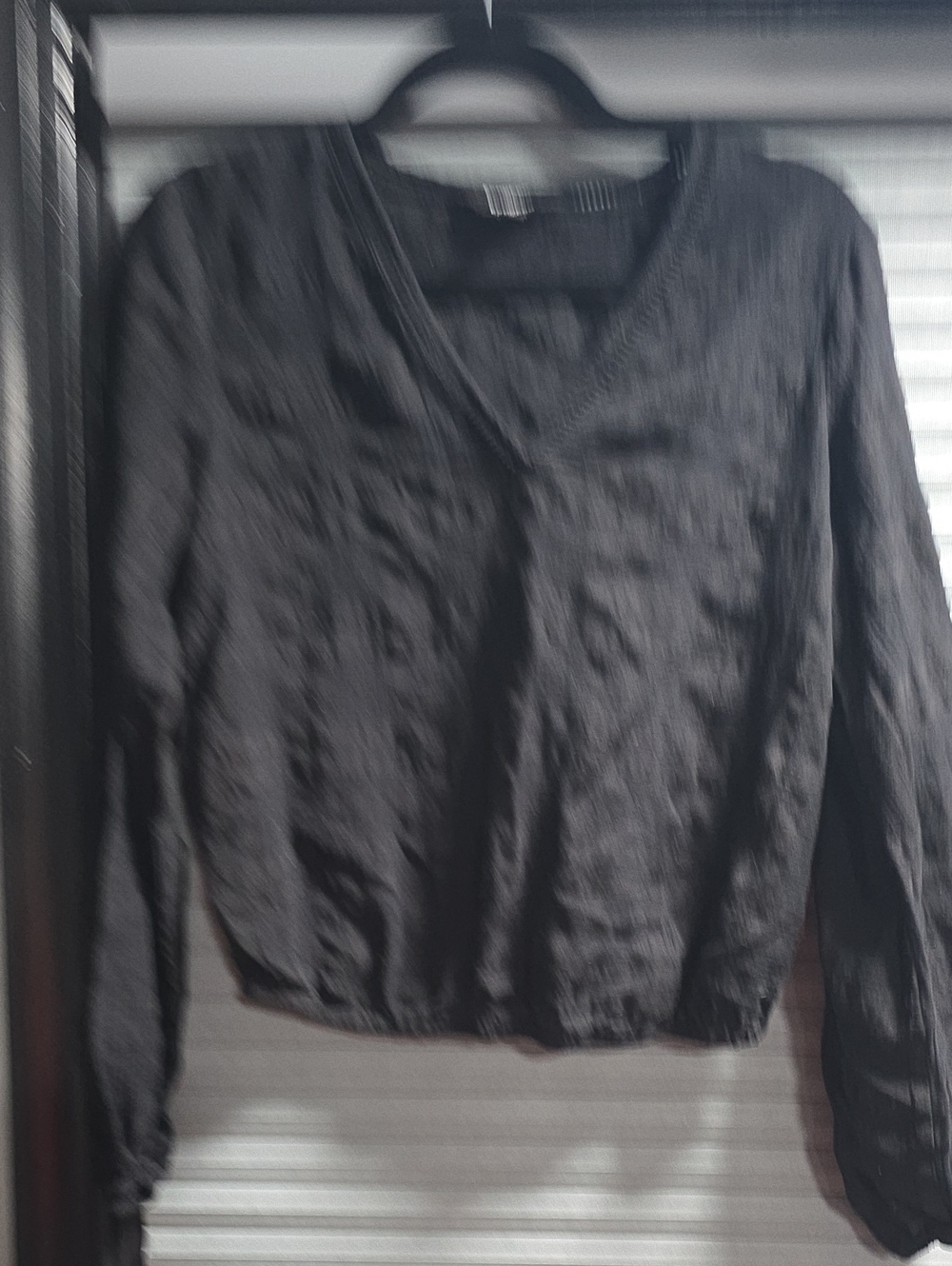 Express Black V-Neck Long Sleeve Top